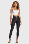 WR.UP® Denim - 3 Button High Waisted - Full Length - Black + Black Stitching 8