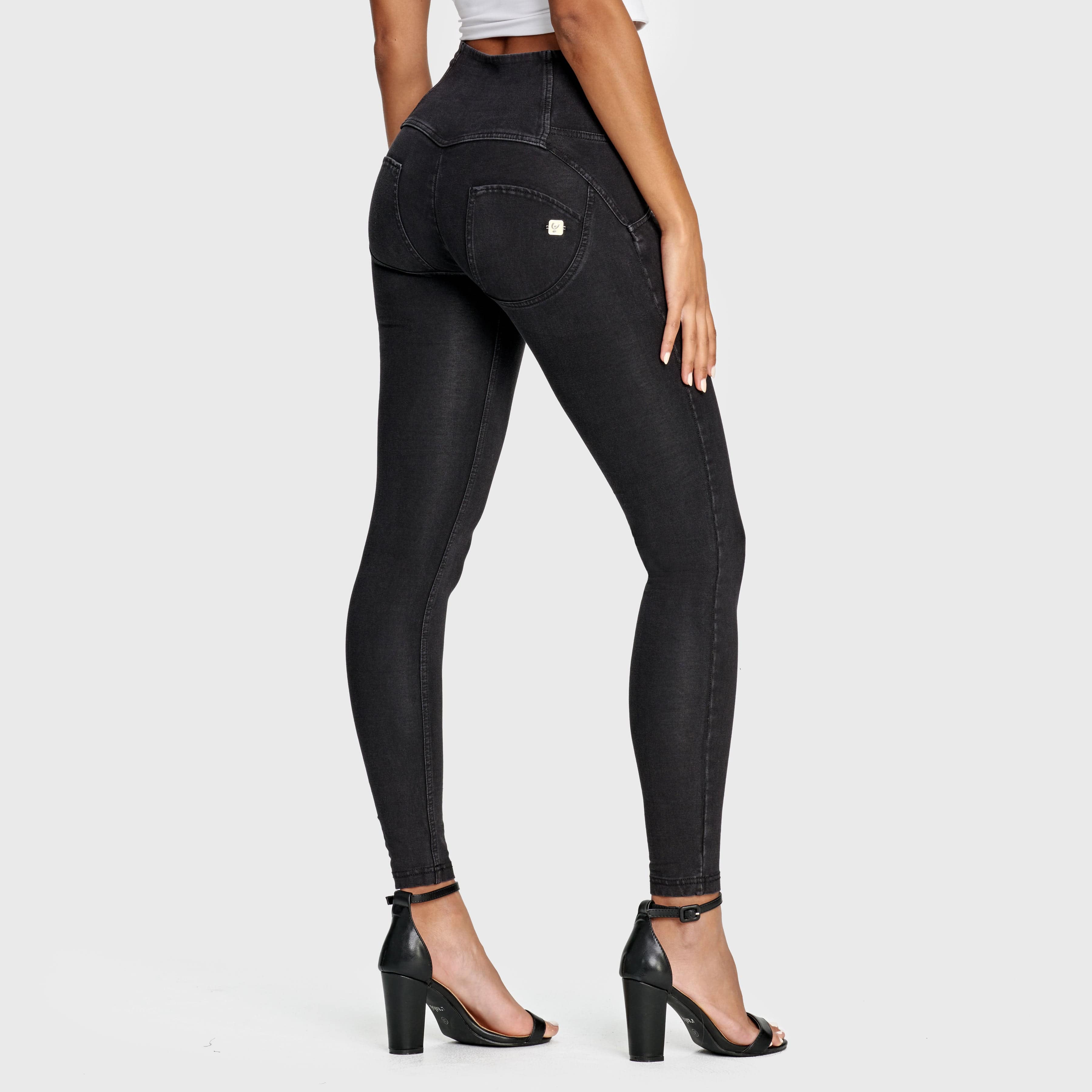 WR.UP® Denim - 3 Button High Waisted - Full Length - Black + Black Stitching 1