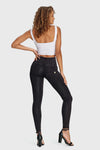 WR.UP® Denim - 3 Button High Waisted - Full Length - Black + Black Stitching 10