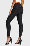 WR.UP® Denim - 3 Button High Waisted - Full Length - Black + Black Stitching 6