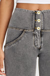 WR.UP® Denim - 3 Button High Waisted - Full Length  - Grey + Yellow Stitching 12