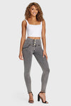 WR.UP® Denim - 3 Button High Waisted - Full Length  - Grey + Yellow Stitching 9