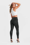 WR.UP® Denim Limited Edition - High Waisted - Full Length - Coated Black + Black Stitching 2