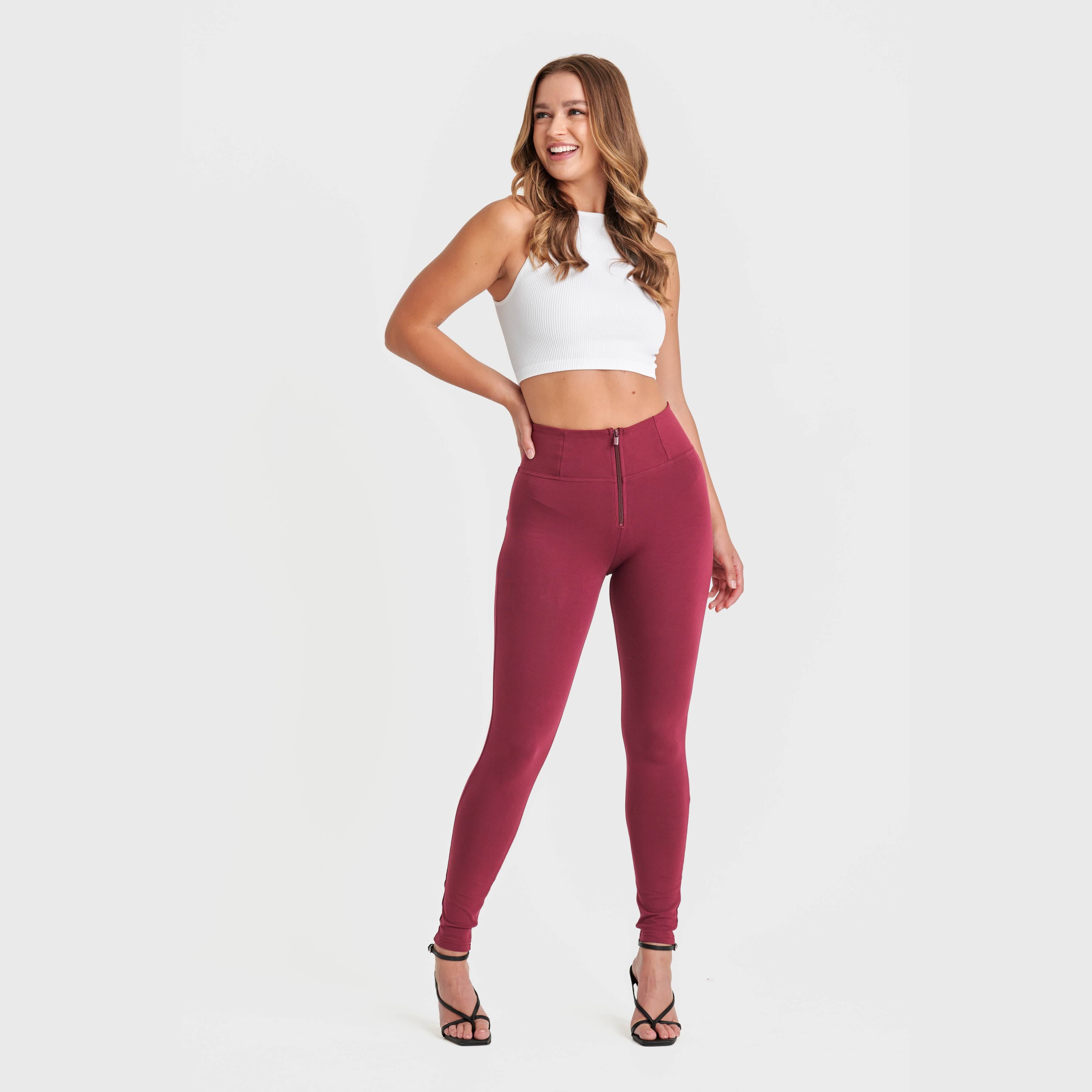 WR.UP® Fashion - High Waisted - Full Length - Burgundy 1