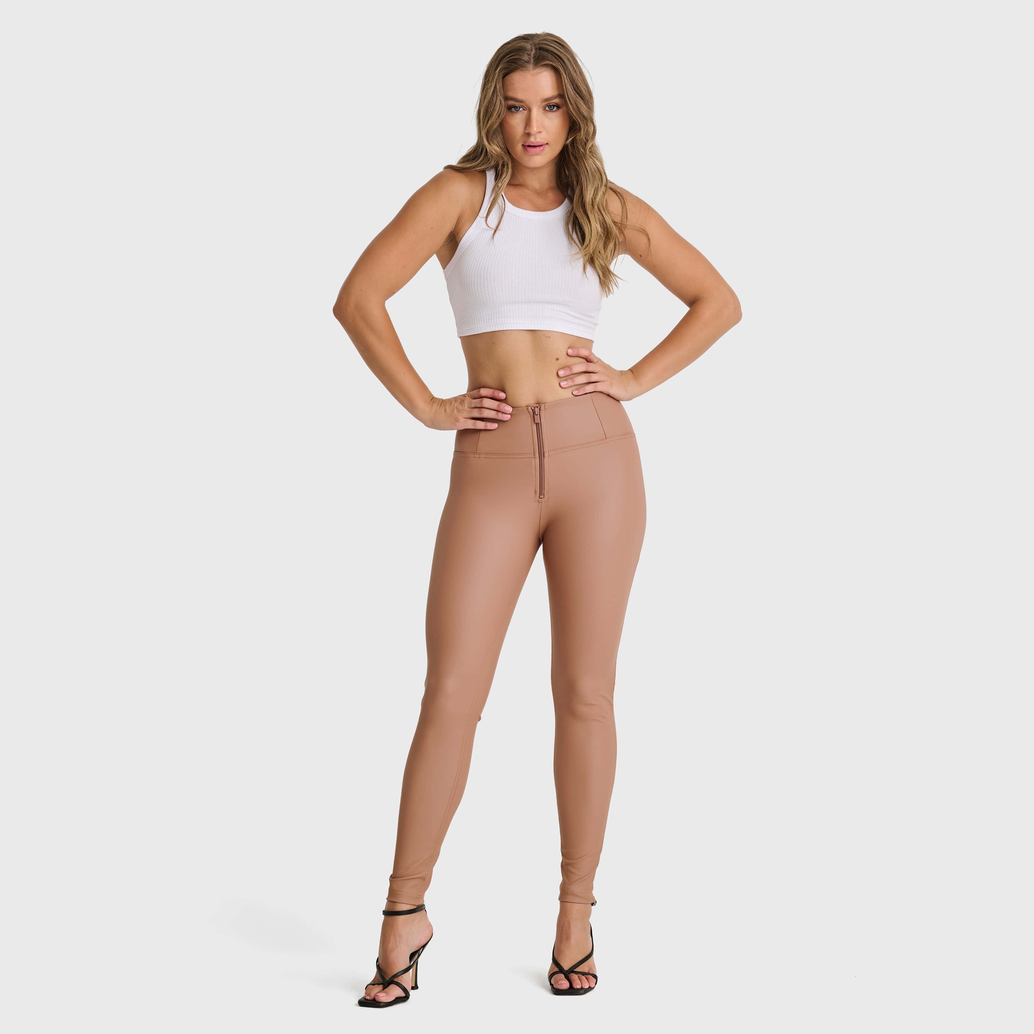 WR.UP® Faux Leather - High Waisted - Full Length - Mocha 3
