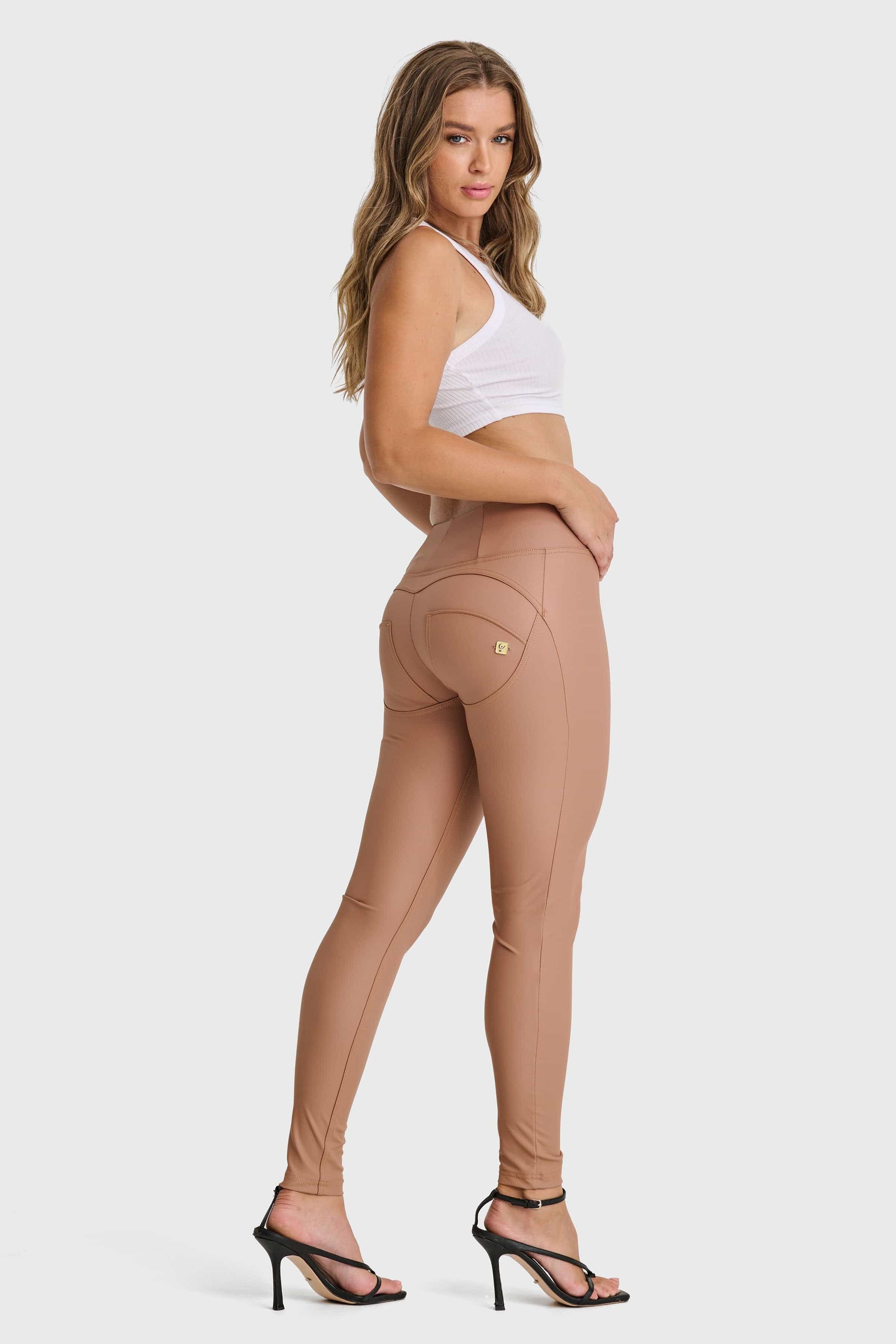 WR.UP® Faux Leather - High Waisted - Full Length - Mocha 6