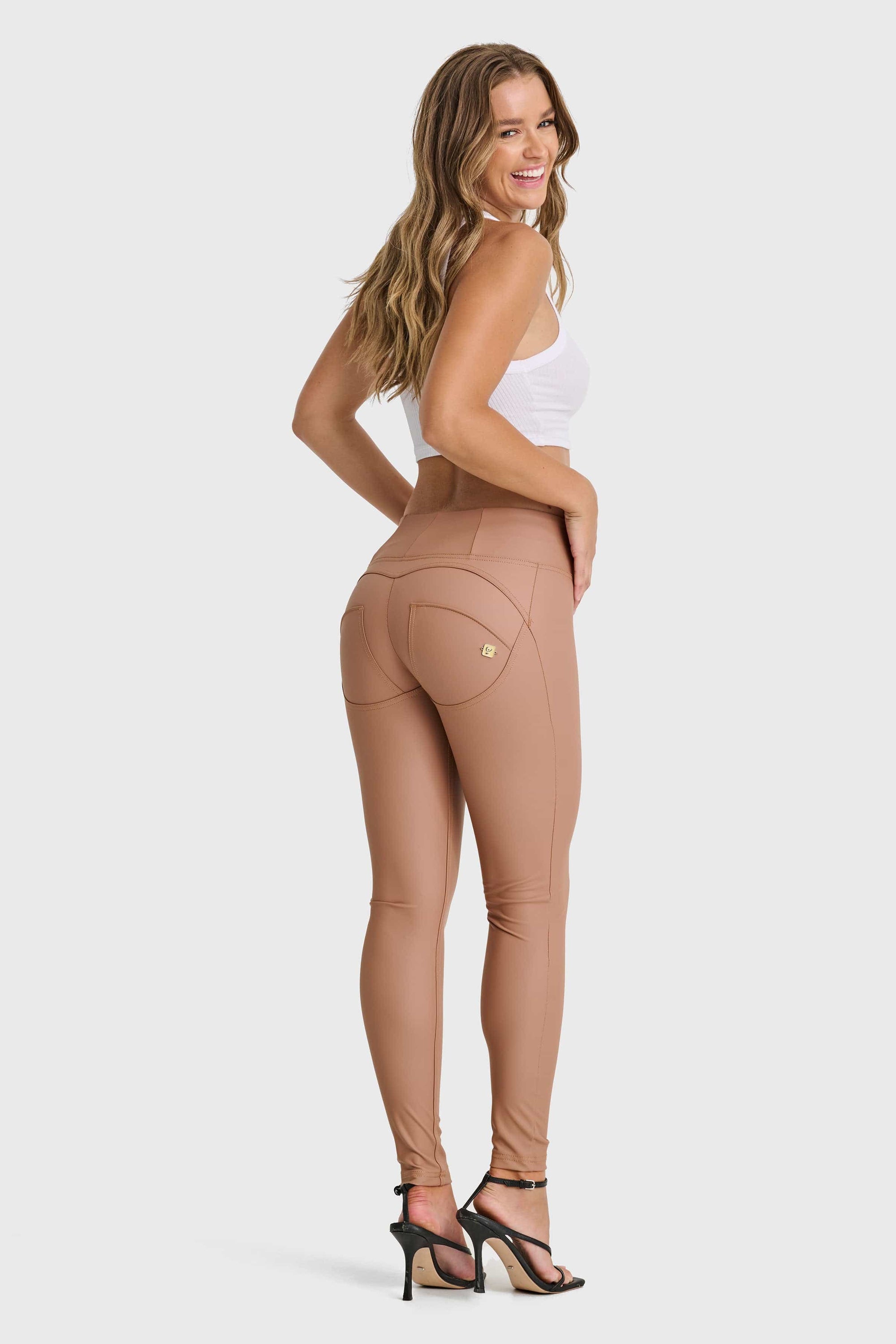 WR.UP® Faux Leather - High Waisted - Full Length - Mocha 4