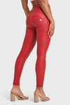 WR.UP® Faux Leather - High Waisted - 7/8 Length - Red 1