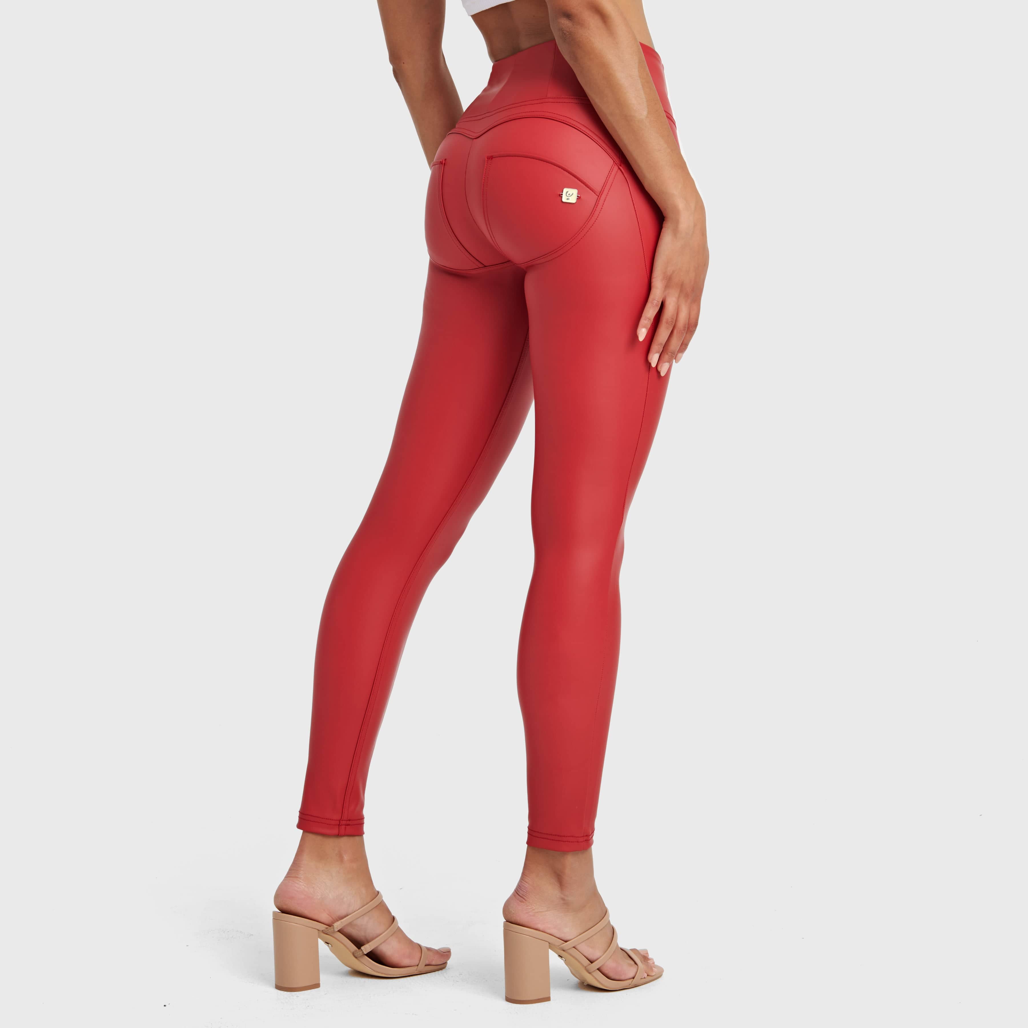 WR.UP® Faux Leather - High Waisted - 7/8 Length - Red 1