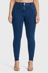WR.UP® Curvy Denim - High Waisted - Full Length - Dark Blue + Yellow Stitching 8