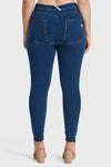 WR.UP® Curvy Denim - High Waisted - Full Length - Dark Blue + Yellow Stitching 9