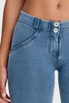 WR.UP® Denim - Mid Rise - Full Length - Light Blue + Blue Stitching 10