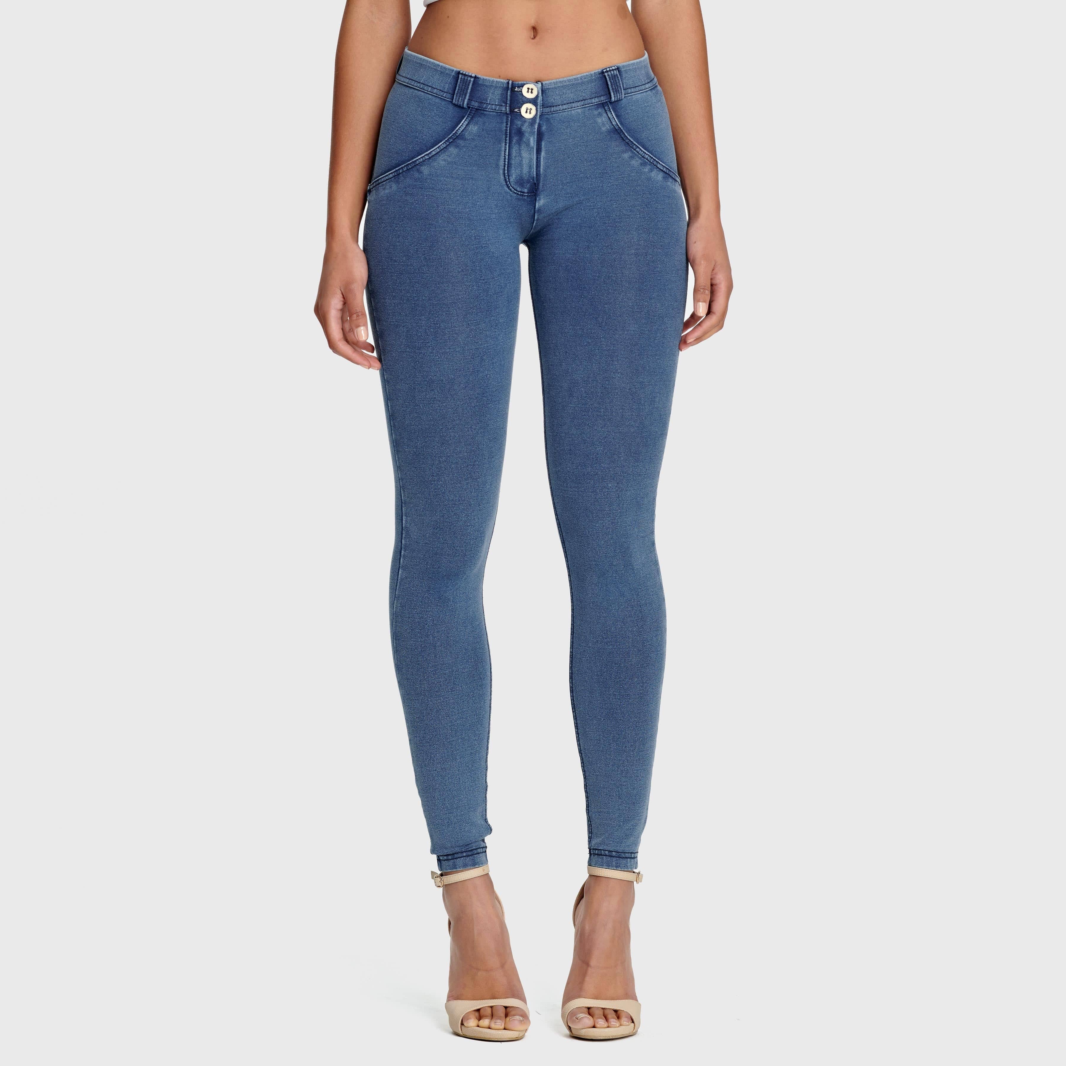 WR.UP® Denim - Mid Rise - 7/8 Length - Light Blue + Blue Stitching 2