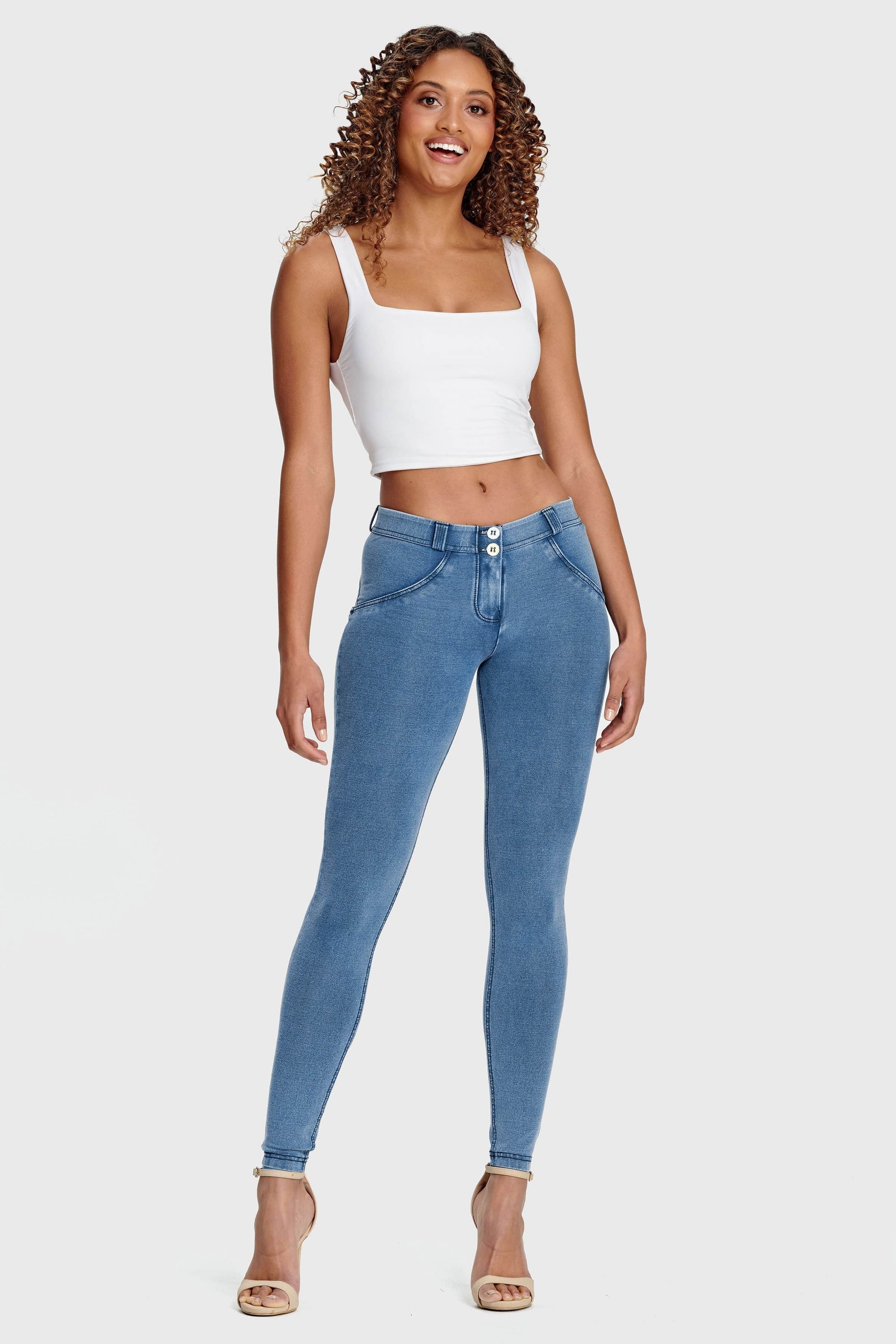 WR.UP® Denim - Mid Rise - Full Length - Light Blue + Blue Stitching 7
