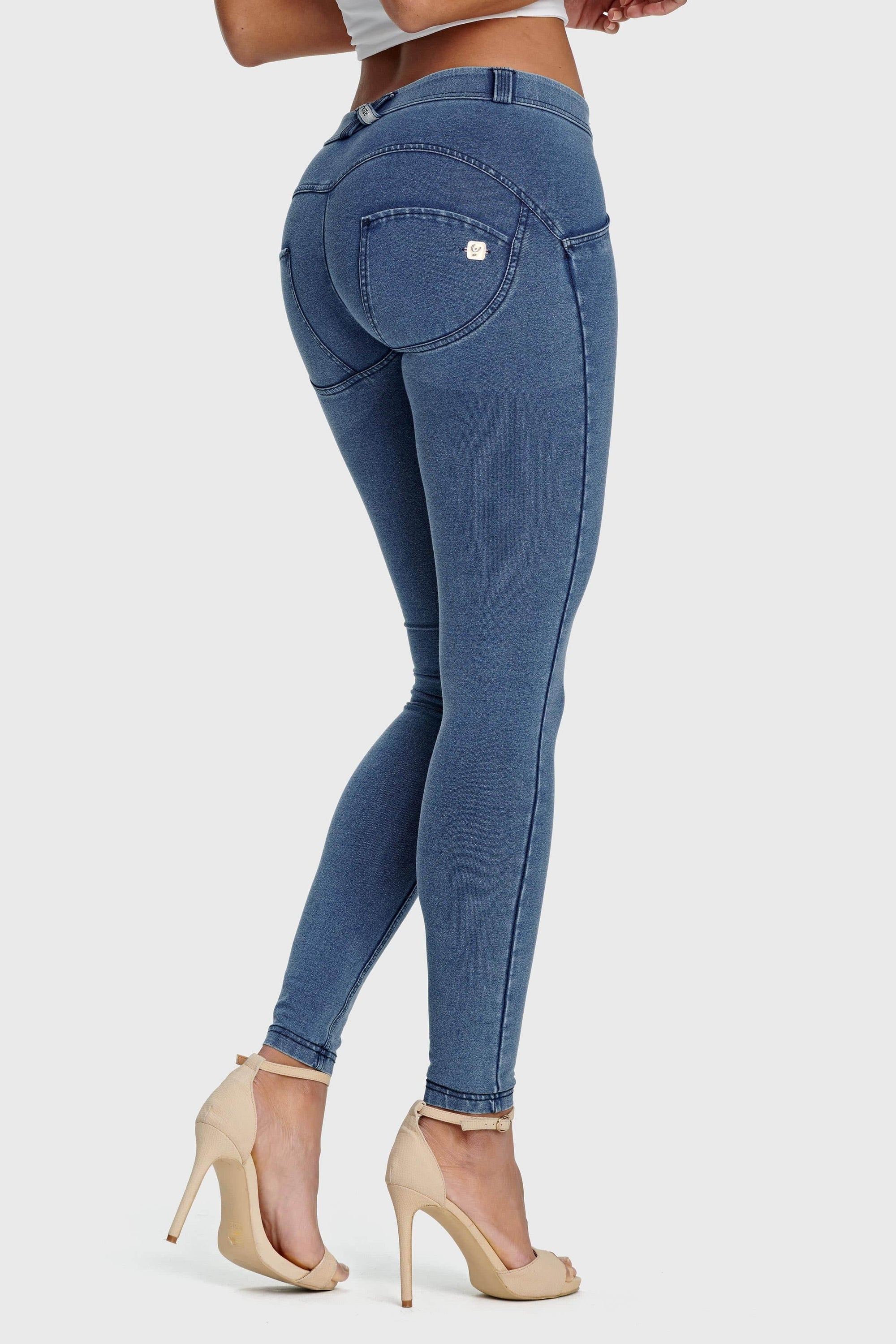 WR.UP® Denim - Mid Rise - 7/8 Length - Light Blue + Blue Stitching 4