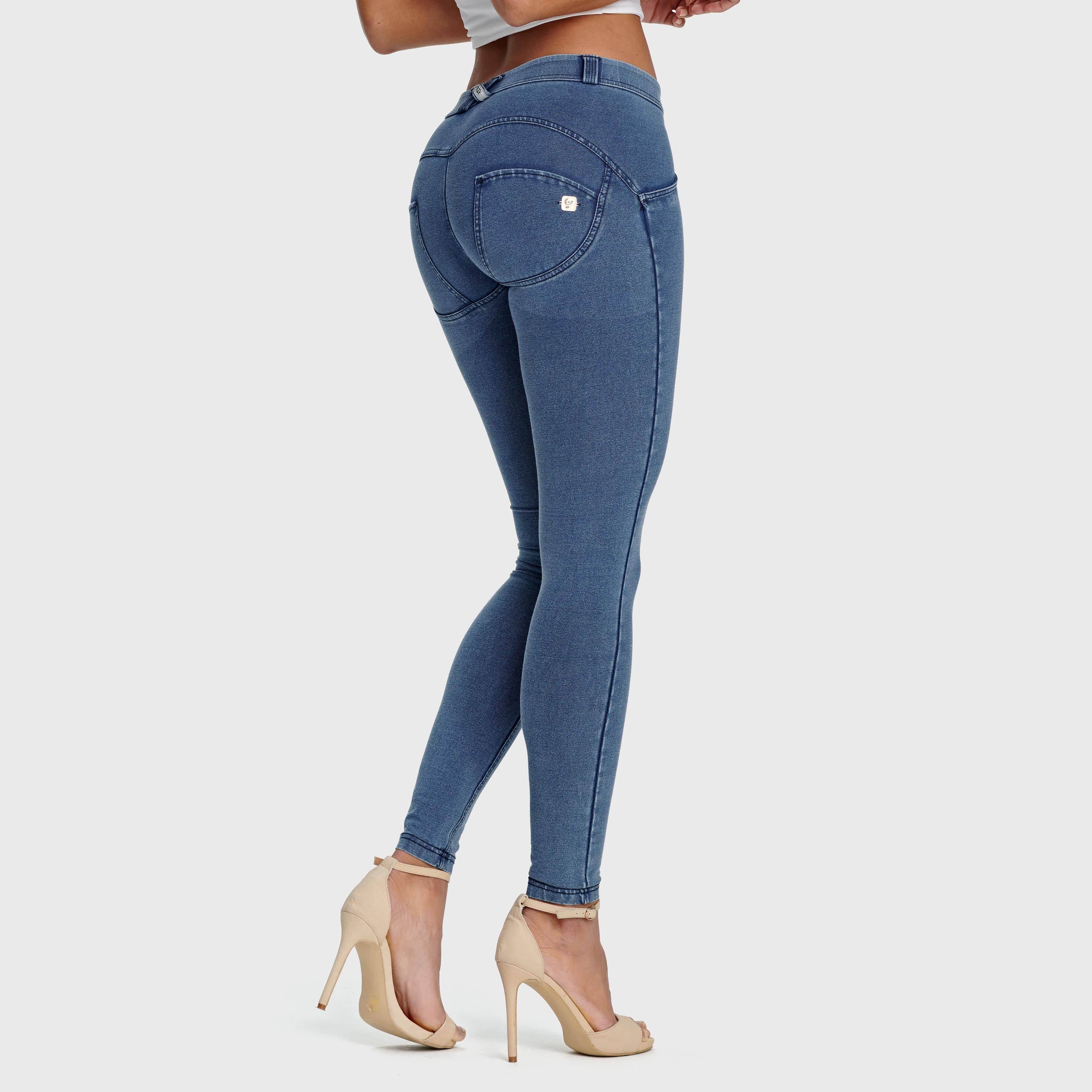 WR.UP® Denim - Mid Rise - 7/8 Length - Light Blue + Blue Stitching 3