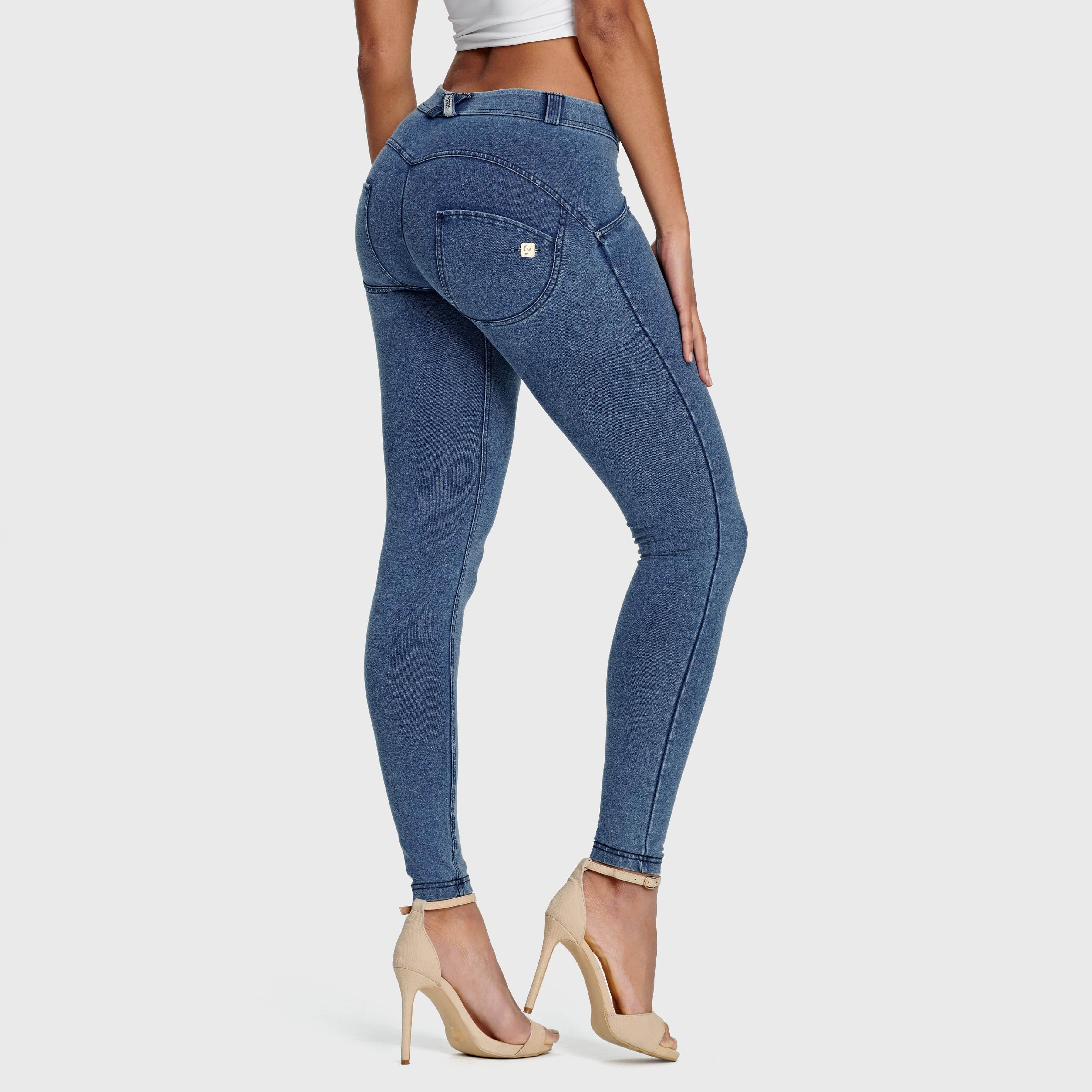 WR.UP® Denim - Mid Rise - 7/8 Length - Light Blue + Blue Stitching 1