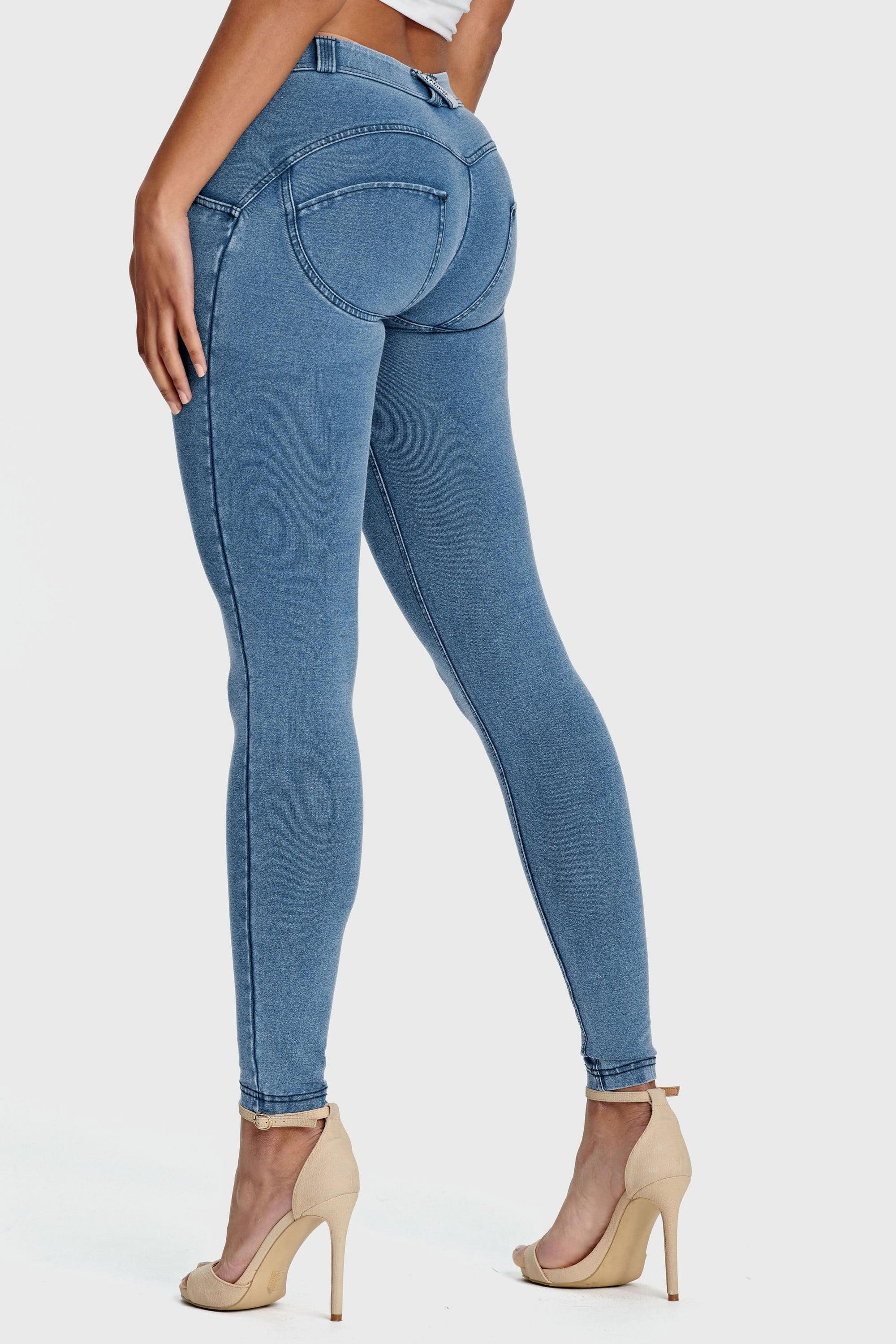 WR.UP® Denim - Mid Rise - Full Length - Light Blue + Blue Stitching 6