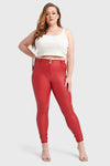 WR.UP® Curvy Faux Leather - High Waisted - Full Length - Red 3