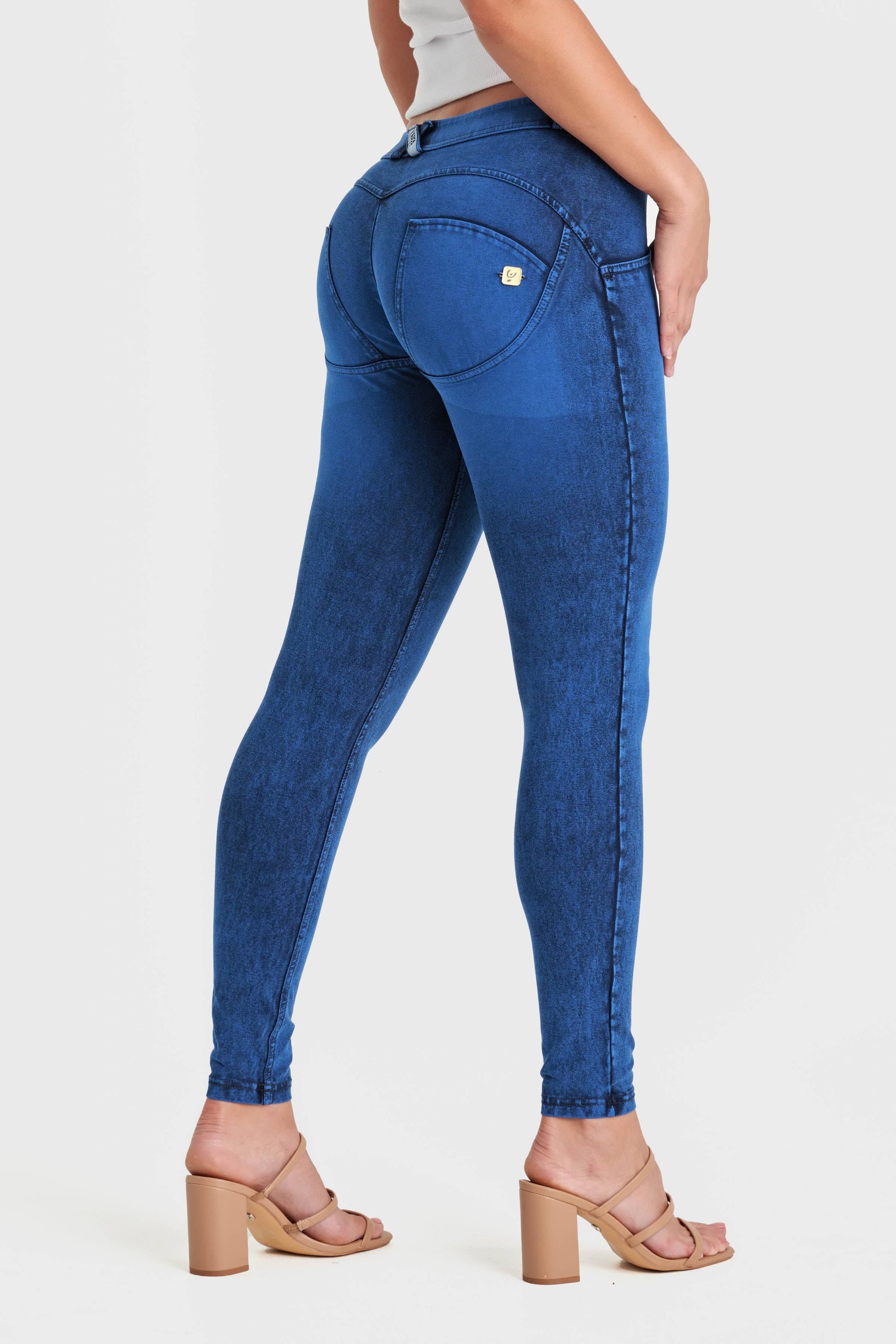 WR.UP® Denim - Mid Rise - Full Length - Cobalt Blue + Blue Stitching 6