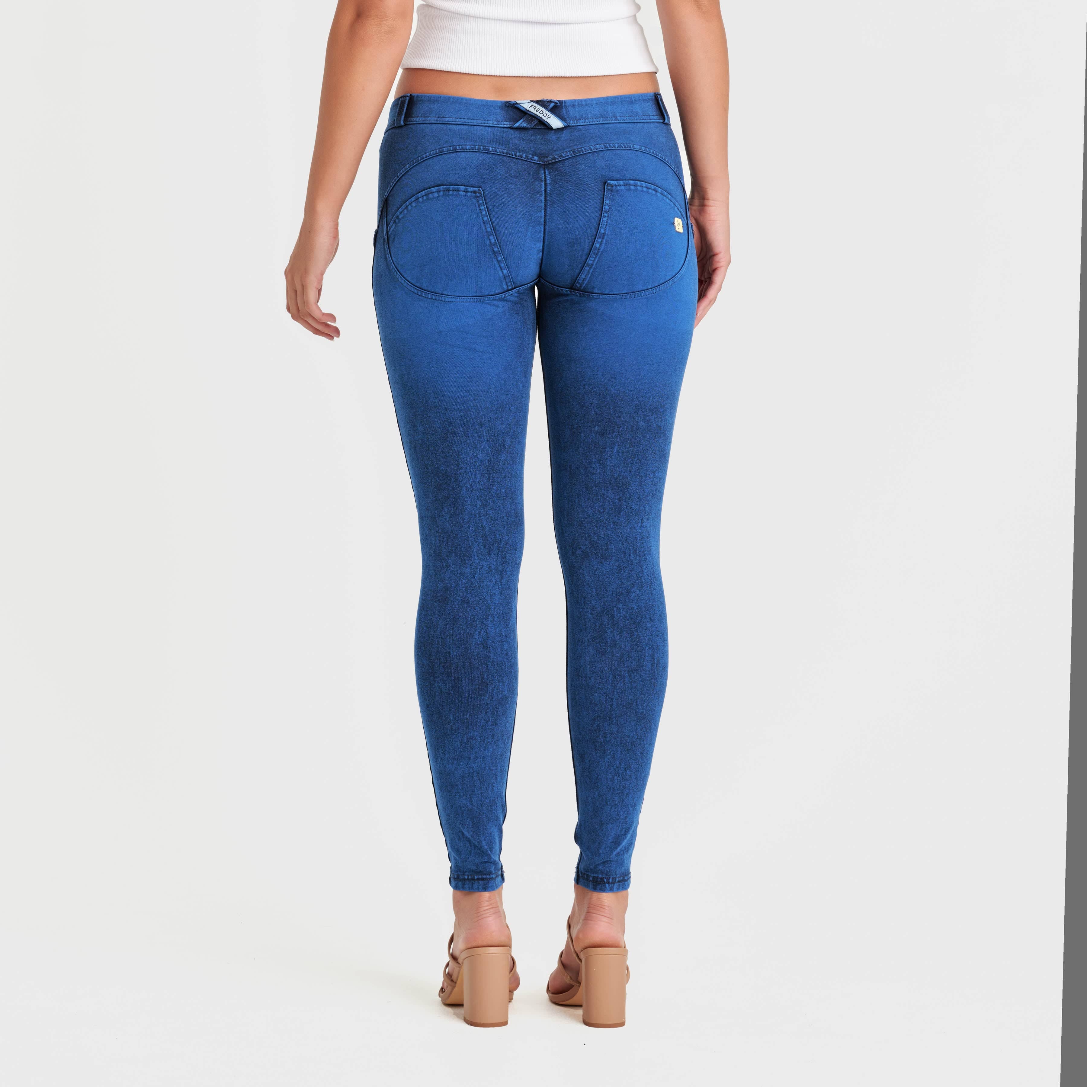 WR.UP® Denim - Mid Rise - Full Length - Cobalt Blue + Blue Stitching 3