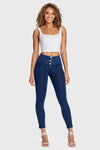 WR.UP® Denim - 3 Button High Waisted - 7/8 Length - Dark Blue + Blue Stitching 5