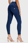 WR.UP® Denim - 3 Button High Waisted - 7/8 Length - Dark Blue + Blue Stitching 7