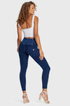 WR.UP® Denim - 3 Button High Waisted - 7/8 Length - Dark Blue + Blue Stitching 6