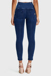 WR.UP® Denim - 3 Button High Waisted - 7/8 Length - Dark Blue + Blue Stitching 8