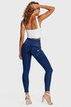 WR.UP® Denim - 3 Button High Waisted - 7/8 Length - Dark Blue + Yellow Stitching 4