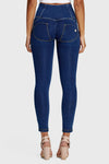WR.UP® Denim - 3 Button High Waisted - 7/8 Length - Dark Blue + Yellow Stitching 3