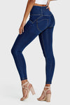 WR.UP® Denim - 3 Button High Waisted - 7/8 Length - Dark Blue + Yellow Stitching 6