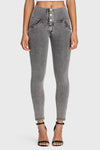 WR.UP® Denim - 3 Button High Waisted - 7/8 Length - Grey + Yellow Stitching 2
