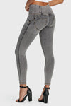 WR.UP® Denim - 3 Button High Waisted - 7/8 Length - Grey + Yellow Stitching 7