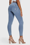 WR.UP® Denim - 3 Button High Waisted - 7/8 Length - Light Blue + Yellow Stitching 10