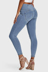 WR.UP® Denim - 3 Button High Waisted - 7/8 Length - Light Blue + Yellow Stitching 12