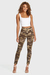 WR.UP® Fashion 3 Button - High Waisted - 7/8 Length - Brown Camo 9
