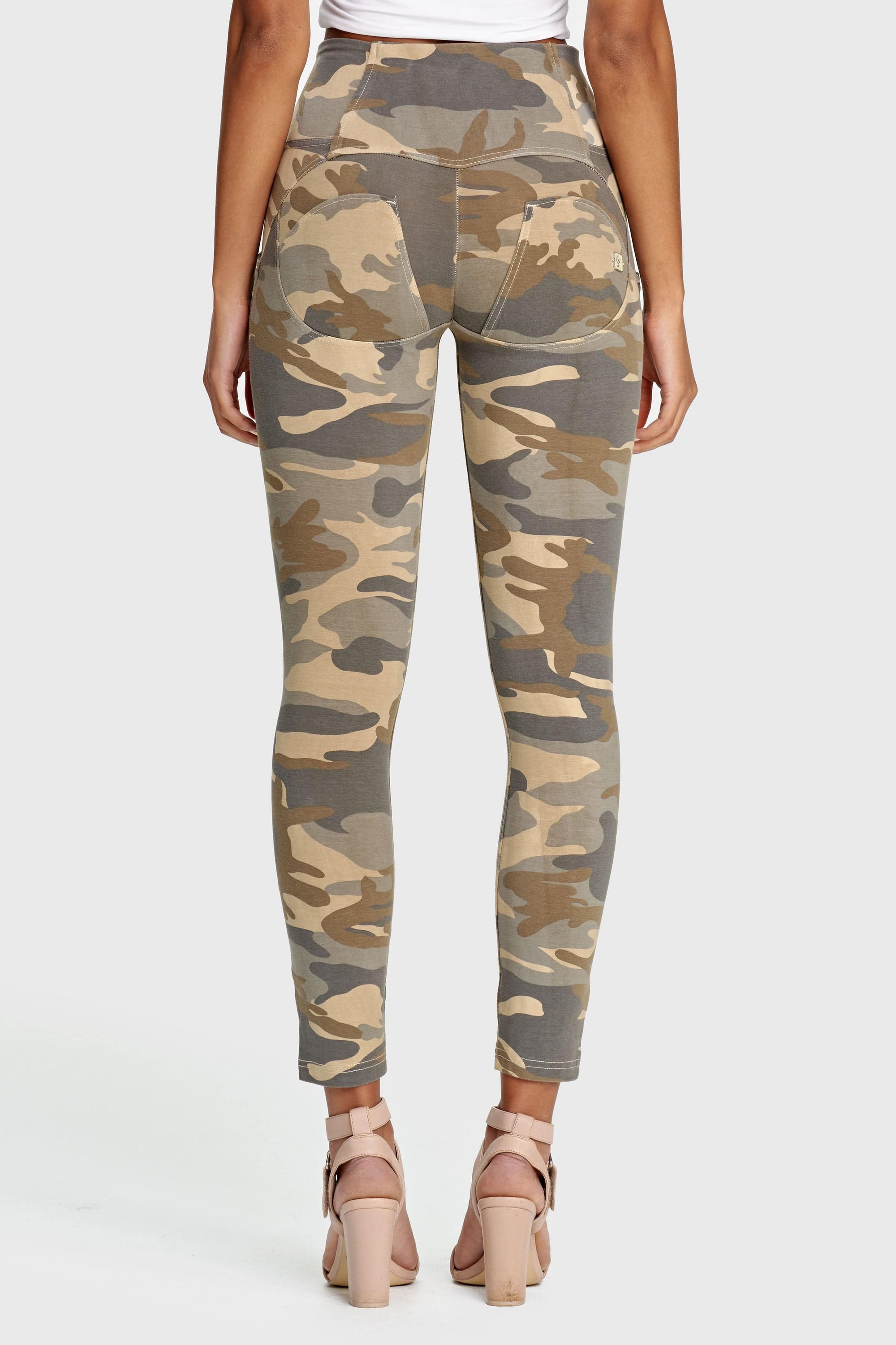 WR.UP® Fashion 3 Button - High Waisted - 7/8 Length - Sand Camo 6