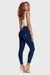 WR.UP® Denim - High Waisted - 7/8 Length - Dark Blue + Blue Stitching 7