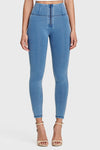 WR.UP® Denim - High Waisted - 7/8 Length - Light Blue + Blue Stitching 4