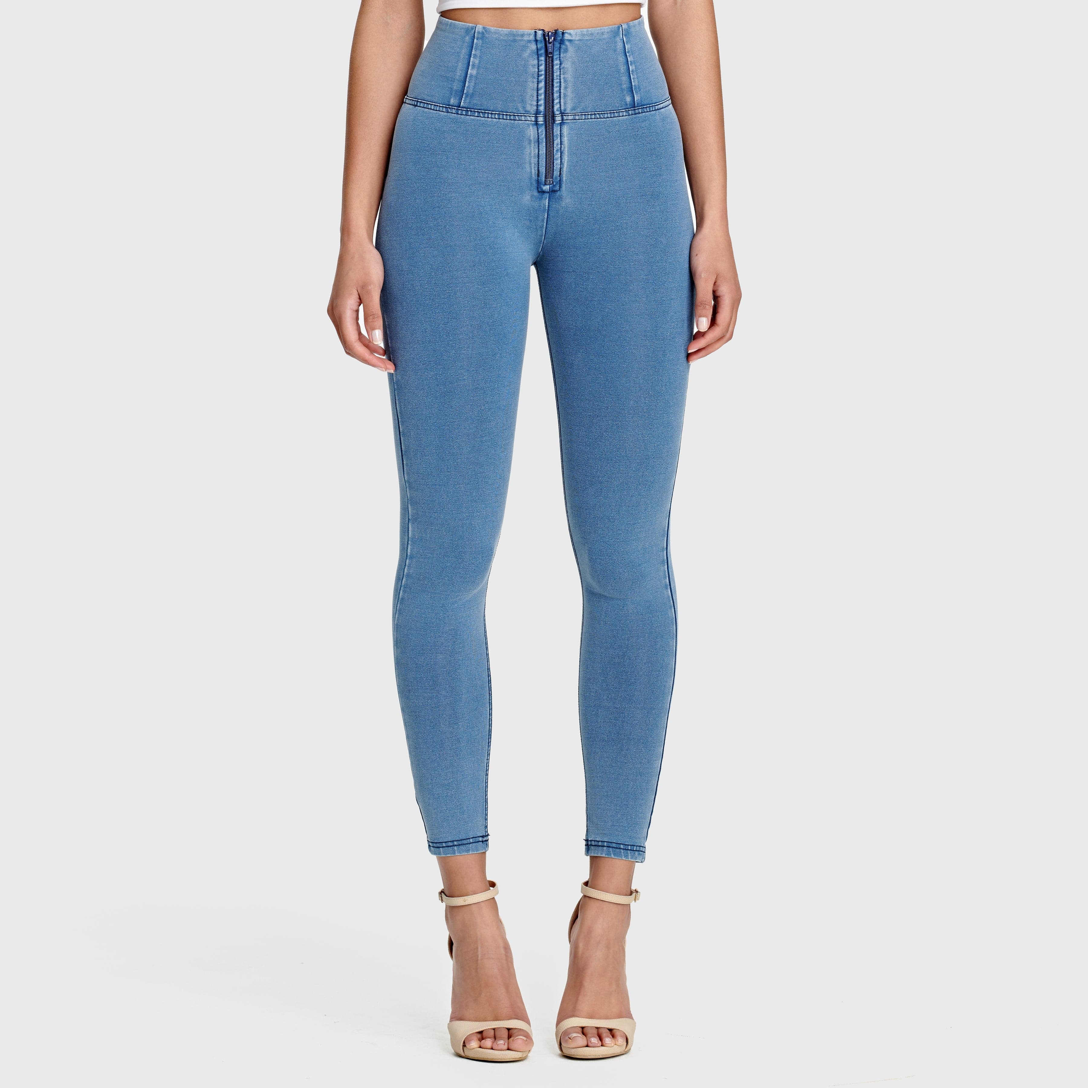 WR.UP® Denim - High Waisted - 7/8 Length - Light Blue + Blue Stitching 3