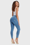 WR.UP® Denim - High Waisted - Full Length - Light Blue + Blue Stitching 4