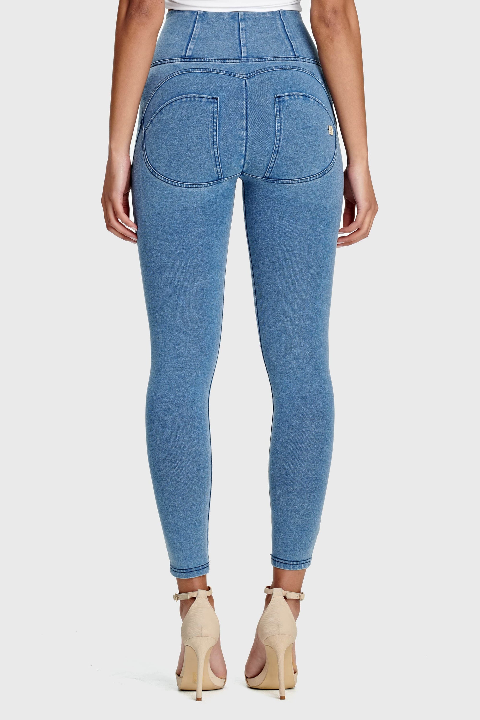 WR.UP® Denim - High Waisted - Full Length - Light Blue + Blue Stitching 7