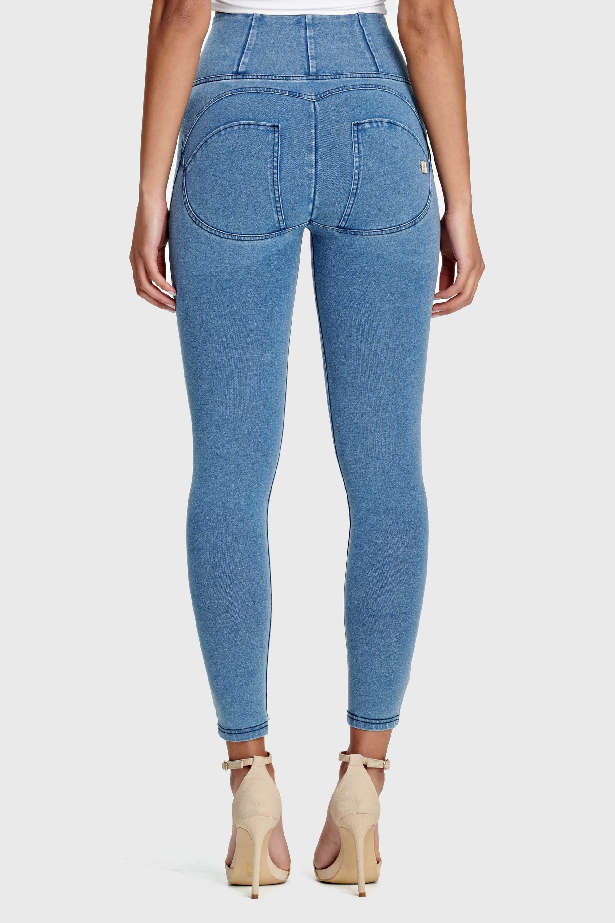 WR.UP® Denim - High Waisted - 7/8 Length - Light Blue + Blue Stitching 5