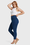 WR.UP® Curvy Denim - Zip High Waisted - 7/8 Length - Dark Blue + Blue Stitching 6
