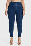 WR.UP® Curvy Denim - Zip High Waisted - 7/8 Length - Dark Blue + Yellow Stitching 10
