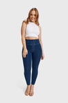 WR.UP® Curvy Denim - Zip High Waisted - 7/8 Length - Dark Blue + Yellow Stitching 5