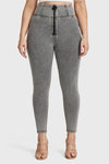 WR.UP® Curvy Denim - Zip High Waisted - 7/8 Length - Grey + Yellow Stitching 9