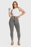 WR.UP® Curvy Denim - Zip High Waisted - 7/8 Length - Grey + Yellow Stitching 4