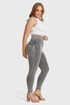 WR.UP® Curvy Denim - Zip High Waisted - 7/8 Length - Grey + Yellow Stitching 7